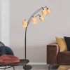 Vloerlamp bamboe, 5-lamps
