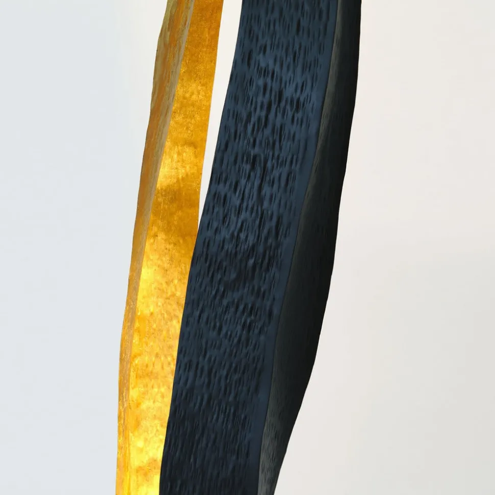 Vloerlamp Barbone, bruin-zwart, goud