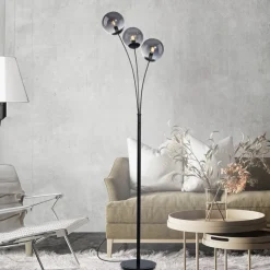 Vloerlamp Big Widow met drie glazen kappen