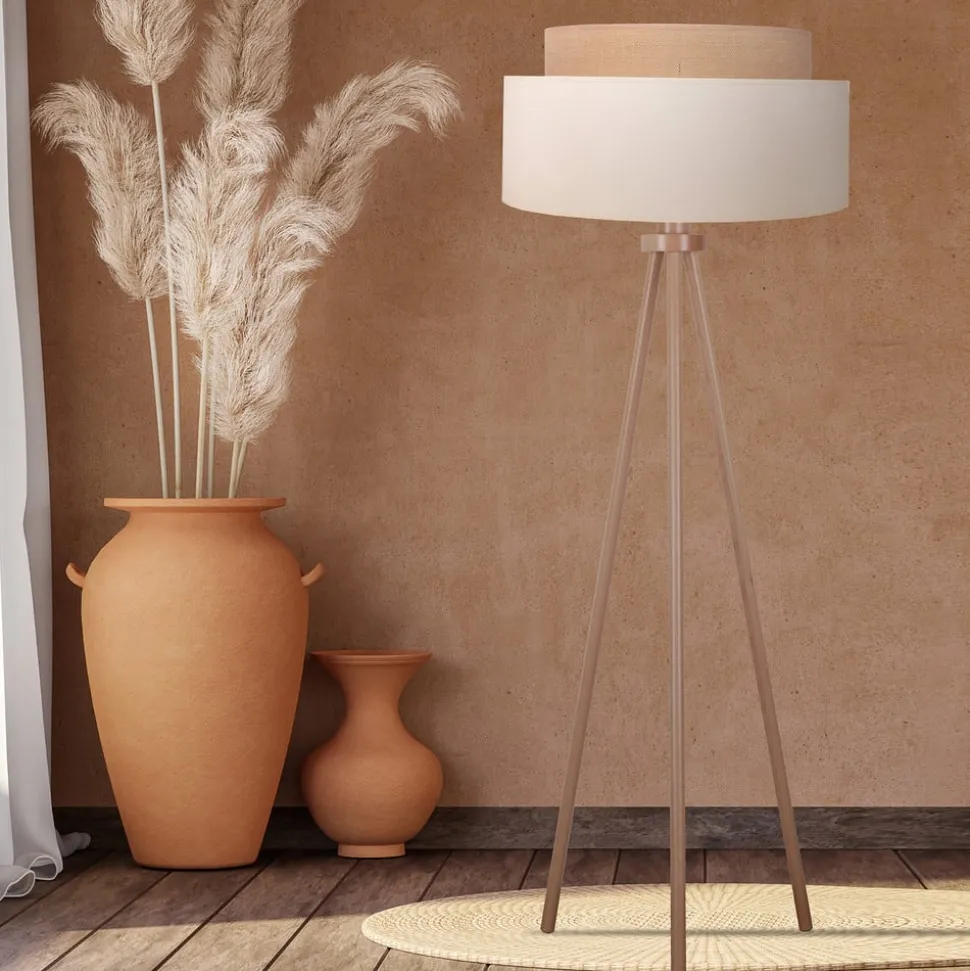 Vloerlamp Boho, driepoot ecru/jute hoogte 145 cm