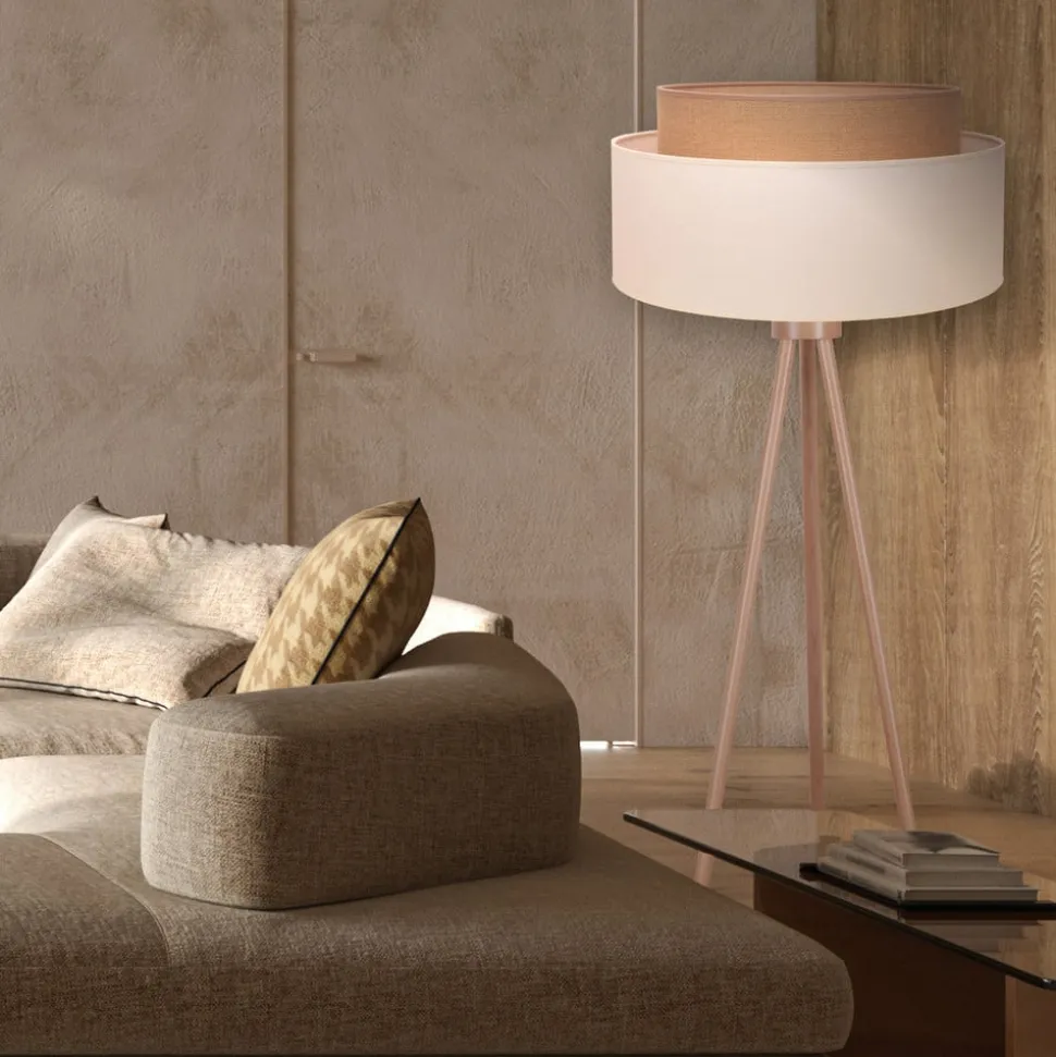 Vloerlamp Boho, driepoot ecru/jute hoogte 145 cm