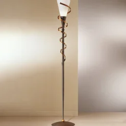 Vloerlamp BONITO met goudkleurige spiraal