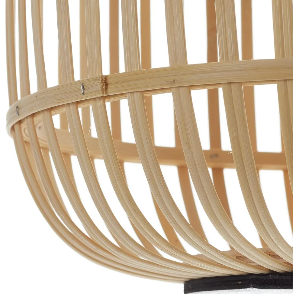 Vloerlamp Bordesley driebeen met houten kap