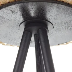 Vloerlamp Bordesley driebeen met houten kap