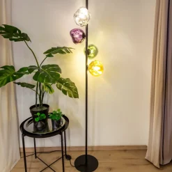 Vloerlamp Canopus, meerkleurig, hoogte 160 cm 4-lamps glas E14