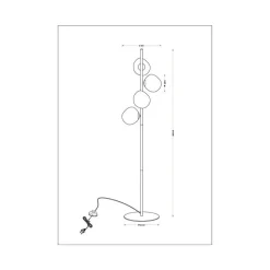 Vloerlamp Canopus, meerkleurig, hoogte 160 cm 4-lamps glas E14