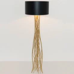 Vloerlamp Capri in zwart-goud