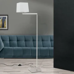 Vloerlamp Carlton, mat nikkel