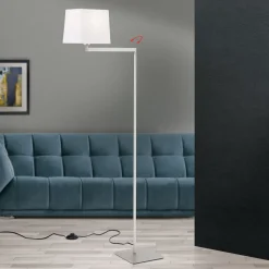 Vloerlamp Carlton, mat nikkel