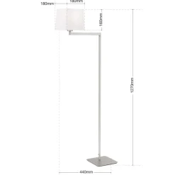 Vloerlamp Carlton, mat nikkel