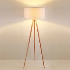 Vloerlamp Charlia, wit, hout, hoogte 150cm