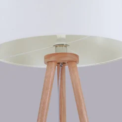 Vloerlamp Charlia, wit, hout, hoogte 150cm