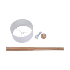 Vloerlamp Charlia, wit, hout, hoogte 150cm