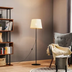 Vloerlamp Chicago met kap van linnen