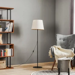 Vloerlamp Chicago met kap van linnen