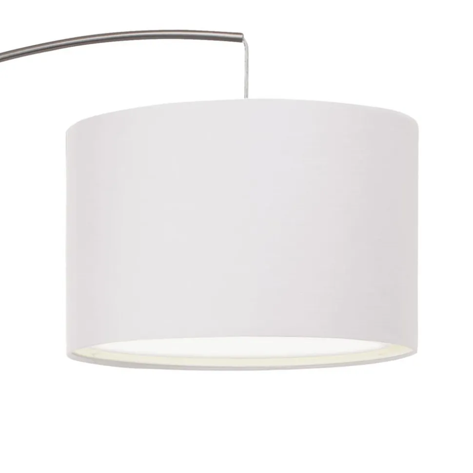 Vloerlamp Clarie, wit, ijzerkleurig, 180 cm, stof/metaal