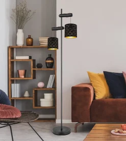 Vloerlamp Clarke, 2-lamps, verstelbaar