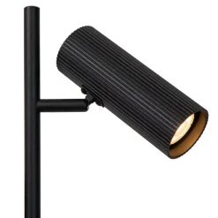 Vloerlamp Clubs, kop draai- en zwenkbaar, zwart