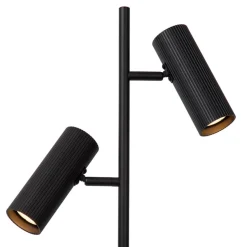 Vloerlamp Clubs, kop draai- en zwenkbaar, zwart