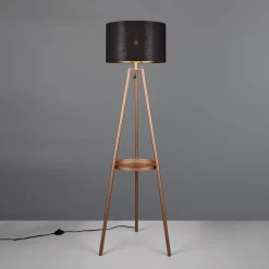 Vloerlamp Colette driebeenvoet, coffee/zwart