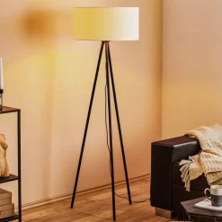 Vloerlamp Corralee in zwart en wit