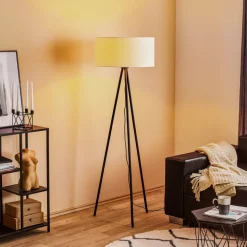 Vloerlamp Corralee in zwart en wit