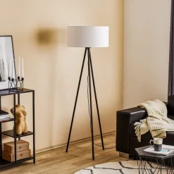 Vloerlamp Corralee in zwart en wit