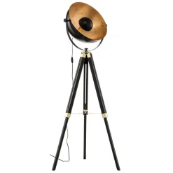 Vloerlamp Covaleda med driepootsframe zwart/goud