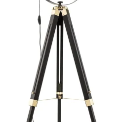 Vloerlamp Covaleda med driepootsframe zwart/goud