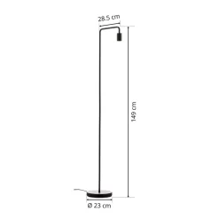 Vloerlamp Diallo zonder kap zwart mat