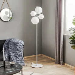 Vloerlamp Dione, 4-lamps, wit