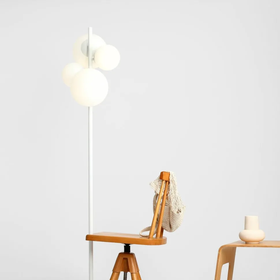 Vloerlamp Dione, 4-lamps, wit