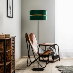 Vloerlamp Duo, groen/goud, Ø 40 cm 1-lamp