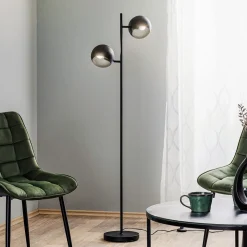 Vloerlamp Edgar, 2-lamps, zwart