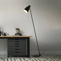 Vloerlamp Ekko, justeerbaar, E27, zwart