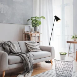 Vloerlamp Ekko, justeerbaar, E27, zwart