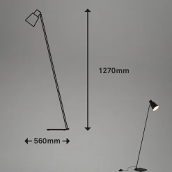 Vloerlamp Ekko, justeerbaar, E27, zwart