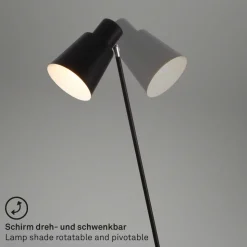 Vloerlamp Ekko, justeerbaar, E27, zwart