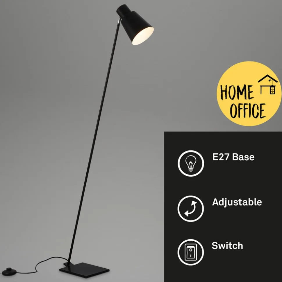 Vloerlamp Ekko, justeerbaar, E27, zwart