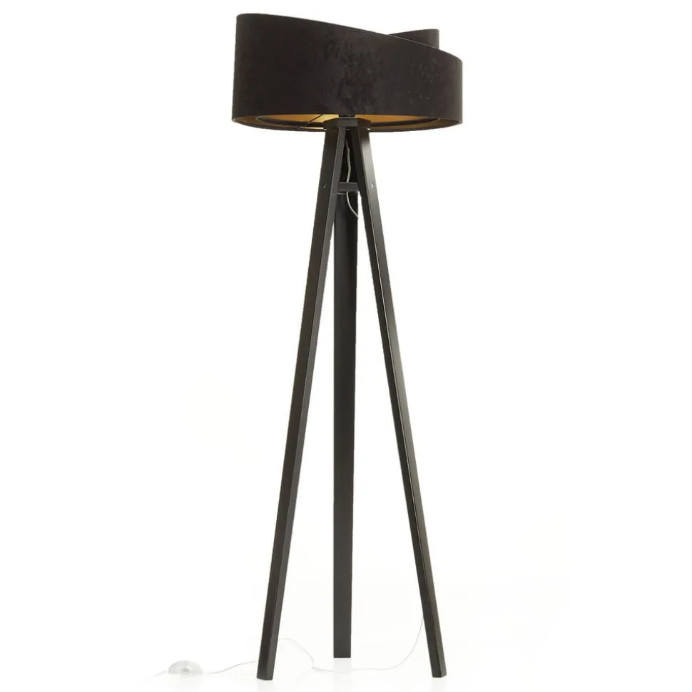 Vloerlamp Emi met driepoot en 2-kleurige lampenkap