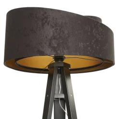 Vloerlamp Emi met driepoot en 2-kleurige lampenkap