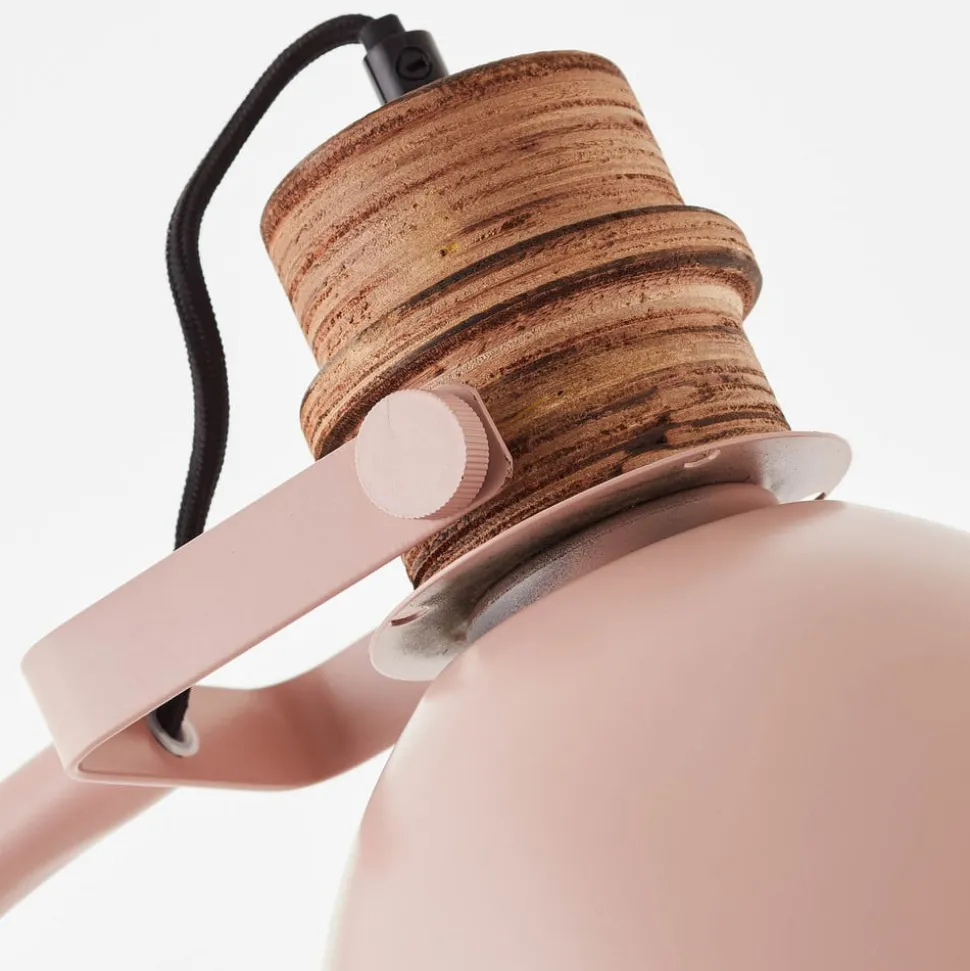 Vloerlamp Erena, draaibare kop, lichtroze