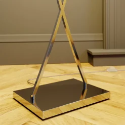 Vloerlamp Evaine, chroom/wit, metaal, 157 cm, E27