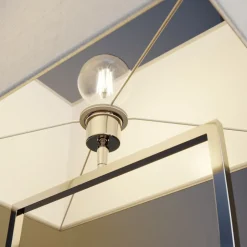 Vloerlamp Evaine, chroom/wit, metaal, 157 cm, E27