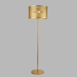 Vloerlamp Fishnet, goud