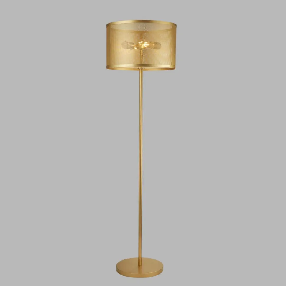 Vloerlamp Fishnet, goud