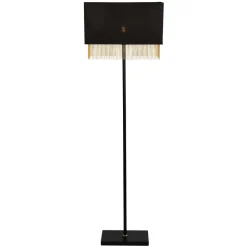 Vloerlamp Fringe met stoffen kap