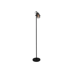 Vloerlamp Fumoso, hoogte 143 cm, zwart/rookgrijs