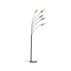 Vloerlamp Glasini, hoogte 200 cm, rookgrijs, 5-lamps, glas