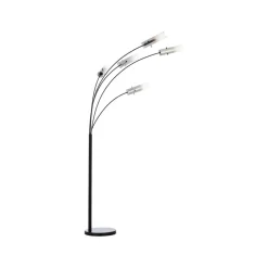 Vloerlamp Glasini, hoogte 200 cm, rookgrijs, 5-lamps, glas